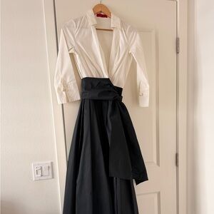 Carolina Herrera Maxi Black and White Maxi Shirt Dress